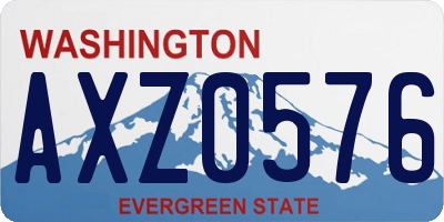 WA license plate AXZ0576