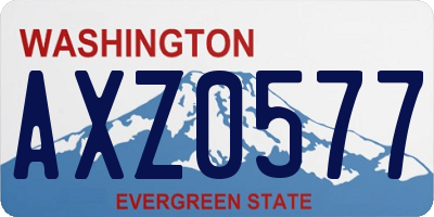 WA license plate AXZ0577