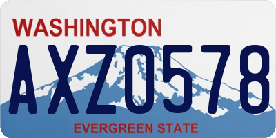 WA license plate AXZ0578
