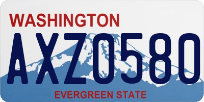 WA license plate AXZ0580