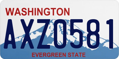 WA license plate AXZ0581