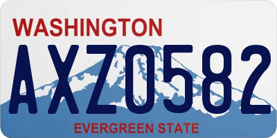 WA license plate AXZ0582