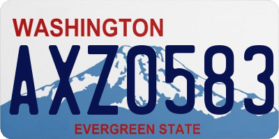 WA license plate AXZ0583