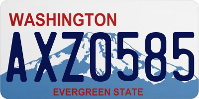 WA license plate AXZ0585