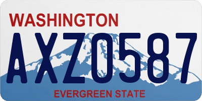 WA license plate AXZ0587