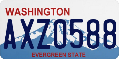 WA license plate AXZ0588