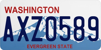 WA license plate AXZ0589