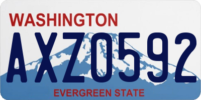 WA license plate AXZ0592