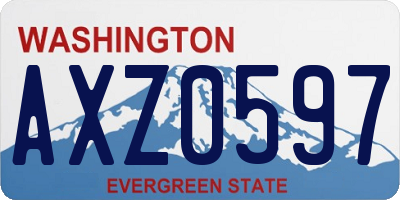 WA license plate AXZ0597