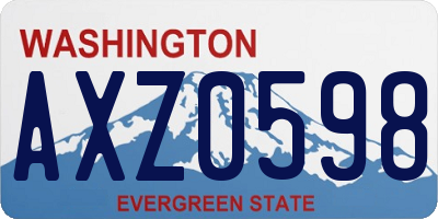 WA license plate AXZ0598