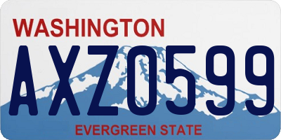 WA license plate AXZ0599
