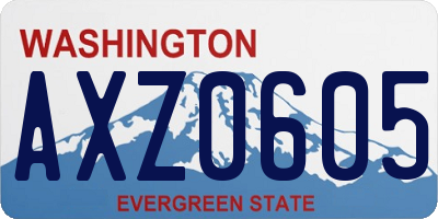 WA license plate AXZ0605