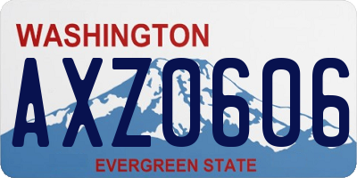 WA license plate AXZ0606