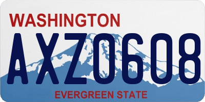WA license plate AXZ0608