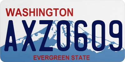 WA license plate AXZ0609