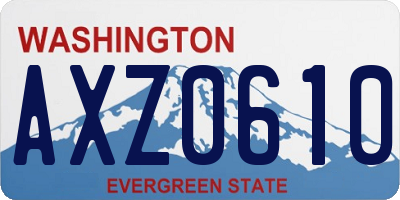 WA license plate AXZ0610