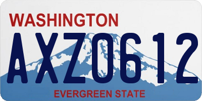 WA license plate AXZ0612