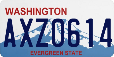WA license plate AXZ0614