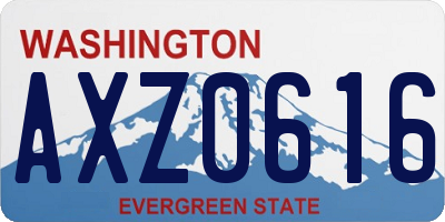 WA license plate AXZ0616