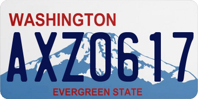 WA license plate AXZ0617