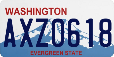 WA license plate AXZ0618