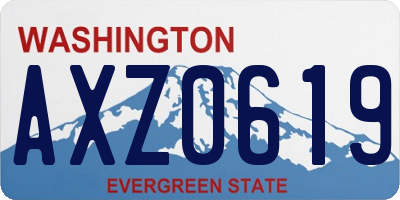 WA license plate AXZ0619