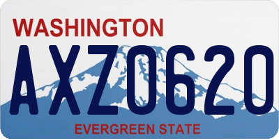 WA license plate AXZ0620
