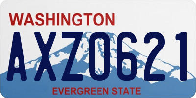 WA license plate AXZ0621
