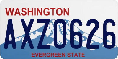 WA license plate AXZ0626