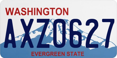 WA license plate AXZ0627