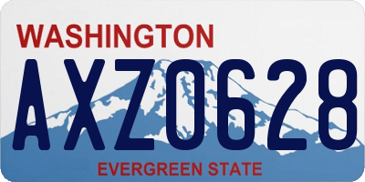 WA license plate AXZ0628