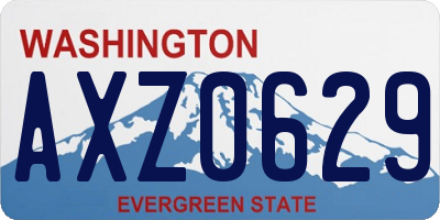 WA license plate AXZ0629