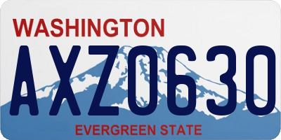 WA license plate AXZ0630