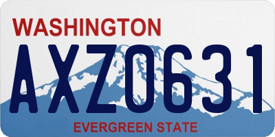 WA license plate AXZ0631