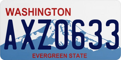 WA license plate AXZ0633