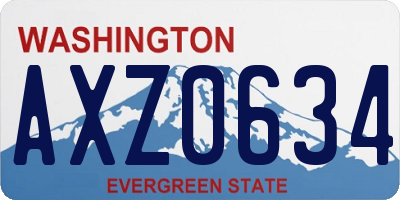 WA license plate AXZ0634