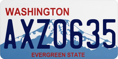 WA license plate AXZ0635