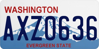 WA license plate AXZ0636