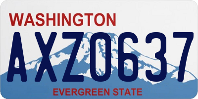WA license plate AXZ0637