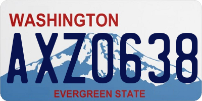 WA license plate AXZ0638