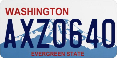 WA license plate AXZ0640