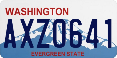 WA license plate AXZ0641