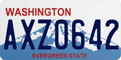 WA license plate AXZ0642