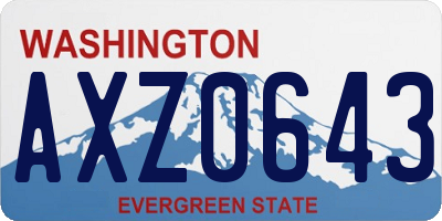 WA license plate AXZ0643