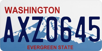 WA license plate AXZ0645