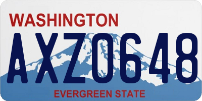 WA license plate AXZ0648