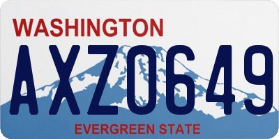 WA license plate AXZ0649