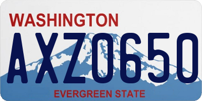 WA license plate AXZ0650