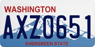 WA license plate AXZ0651