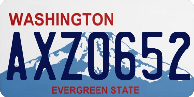 WA license plate AXZ0652